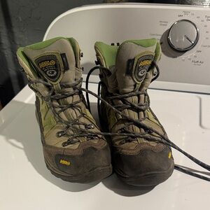 Asolo Olive and Dark Brown Hiking Boots